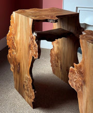 Load image into Gallery viewer, Waterfall bedside table burr Elm